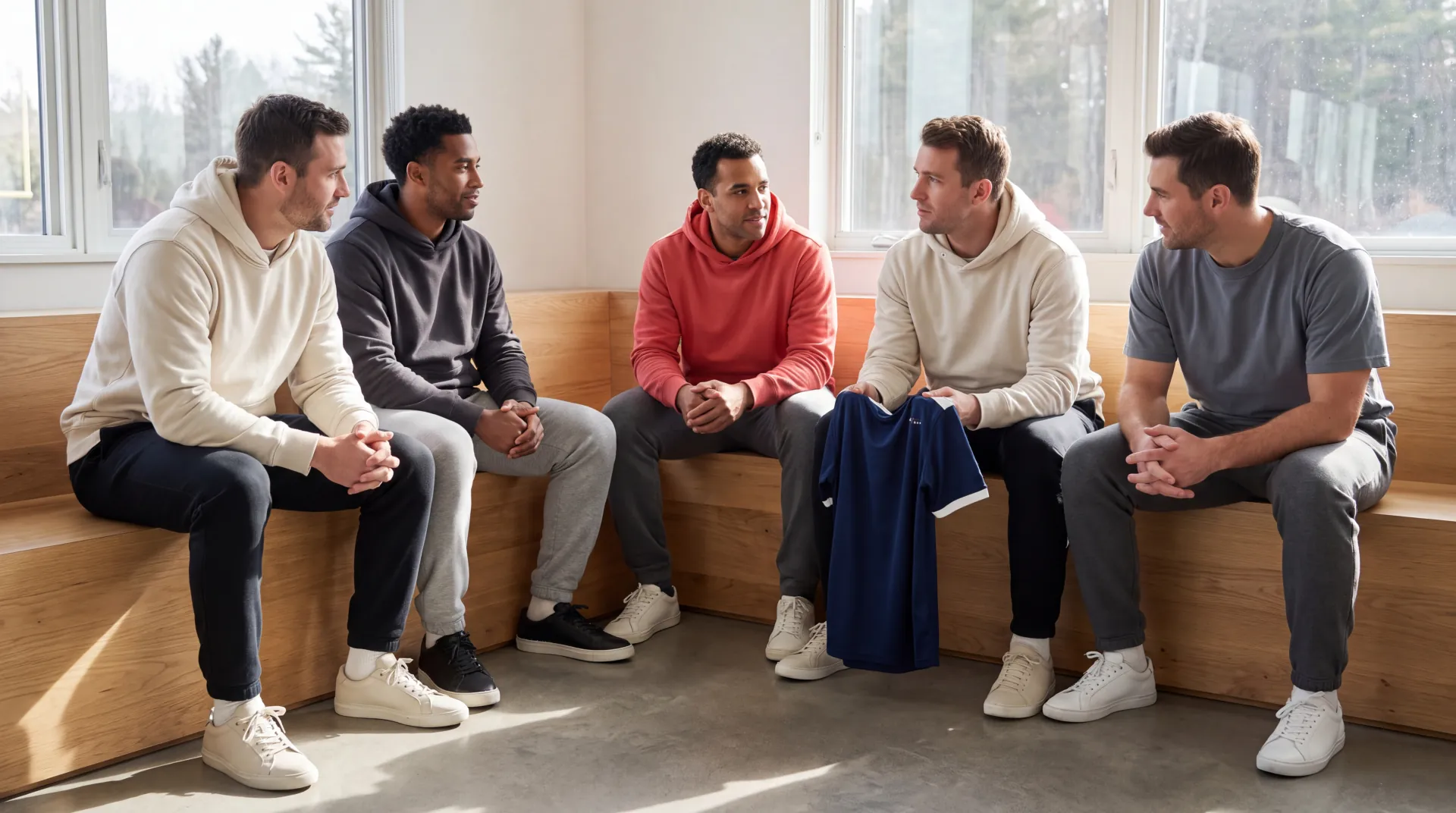 Vereinsteam in gemeinsam gestalteten Hoodies